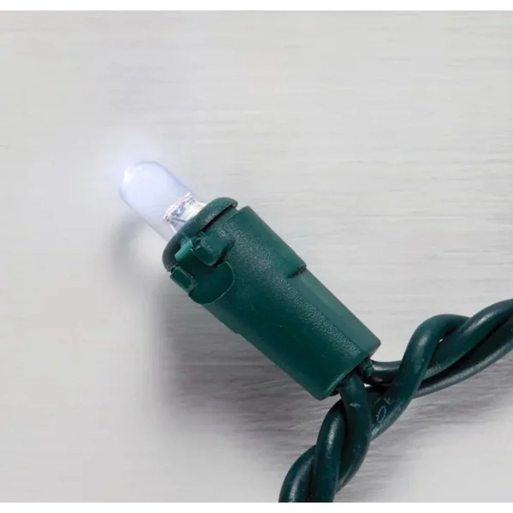 Home Accents Holiday 200 Cool White Dome LED Lights 58 ft Green Wire In/Outdoor‎